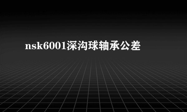 nsk6001深沟球轴承公差