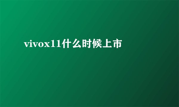 vivox11什么时候上市