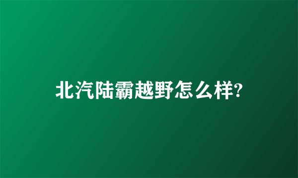 北汽陆霸越野怎么样?