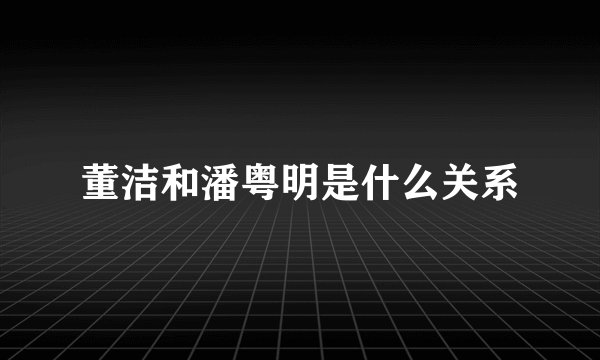 董洁和潘粤明是什么关系