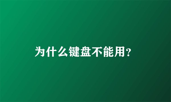 为什么键盘不能用?