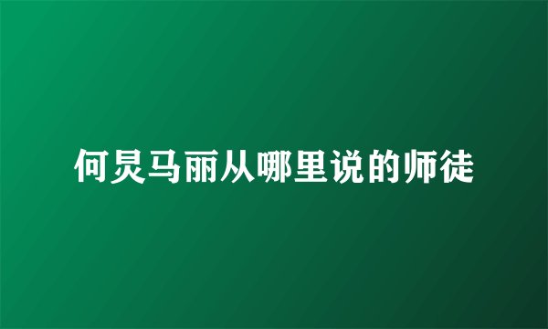 何炅马丽从哪里说的师徒