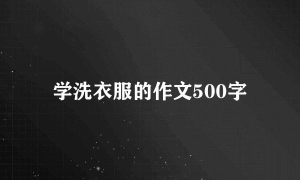 学洗衣服的作文500字