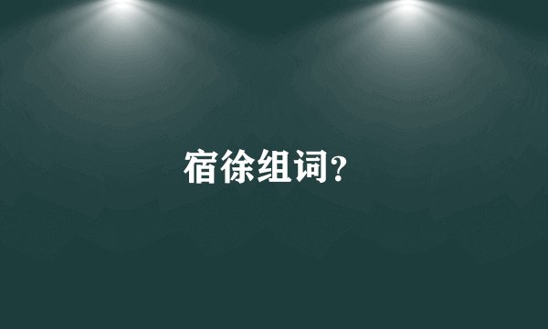 宿徐组词？