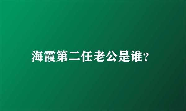 海霞第二任老公是谁？