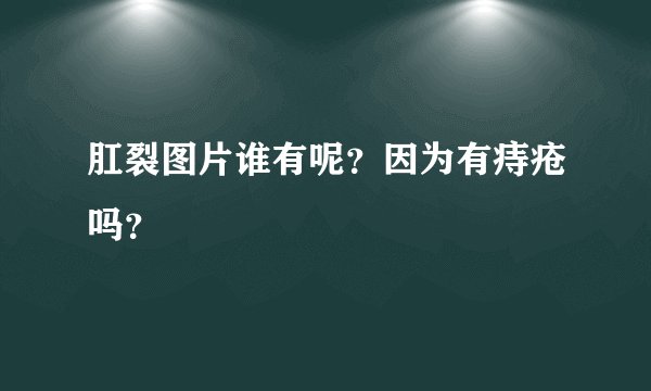 肛裂图片谁有呢？因为有痔疮吗？