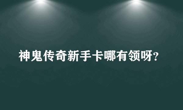 神鬼传奇新手卡哪有领呀？