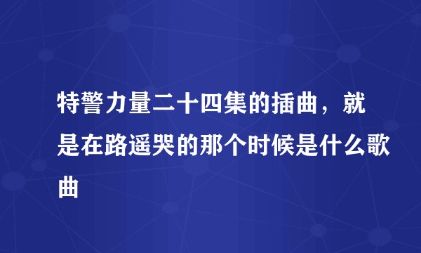特警力量二十四集的插曲，就是在路遥哭的那个时候是什么歌曲