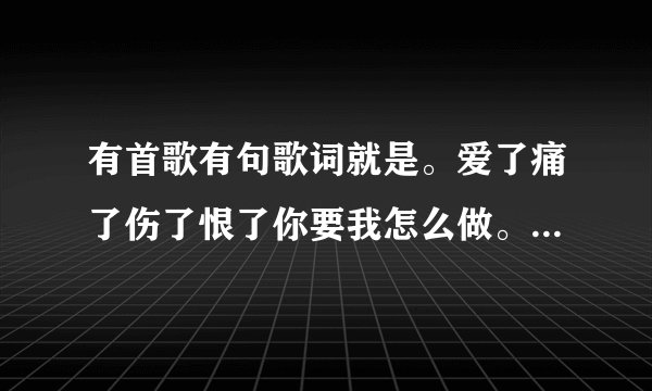 有首歌有句歌词就是。爱了痛了伤了恨了你要我怎么做。歌名叫啥？