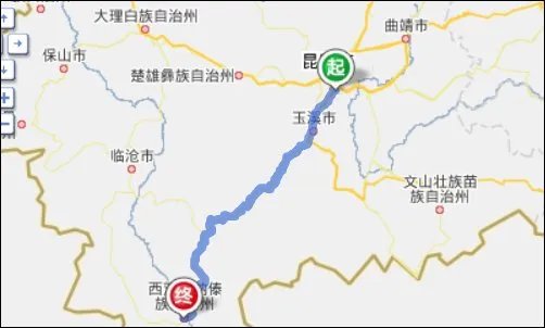 昆明到西双版纳有多远？