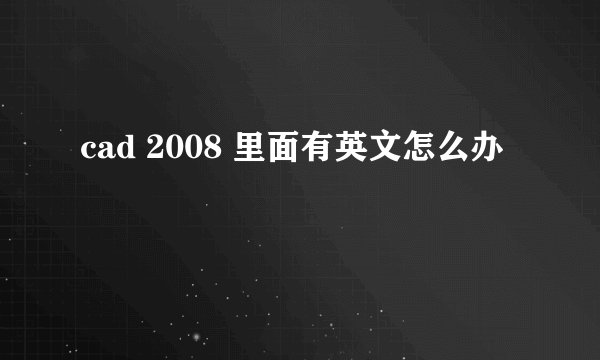 cad 2008 里面有英文怎么办