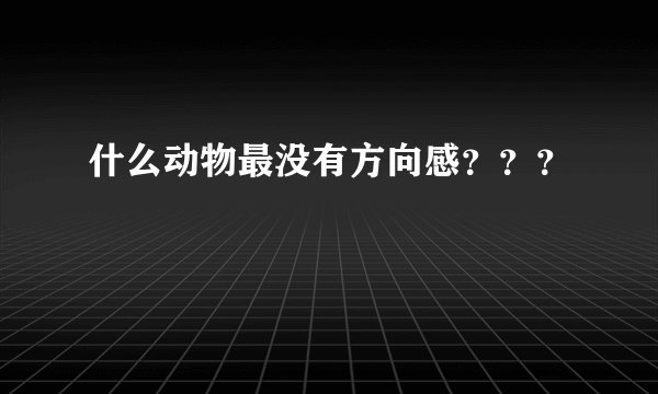 什么动物最没有方向感？？？