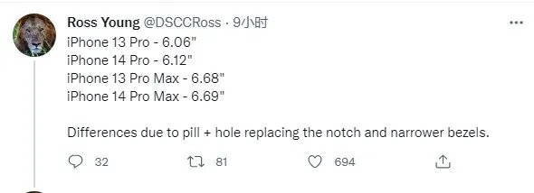 比iPhone 13 Pro更大!曝iPhone 14 Pro系列屏幕尺寸有变