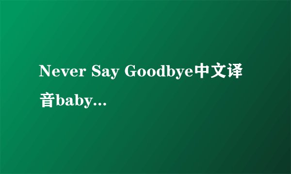 Never Say Goodbye中文译音babyvox的