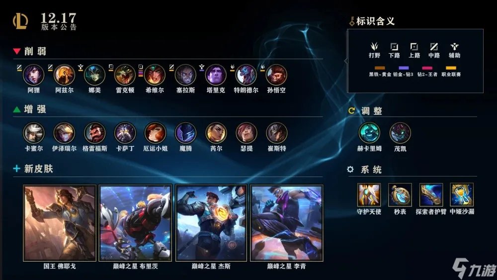 LOL英雄联盟12.17版本更新内容详情介绍