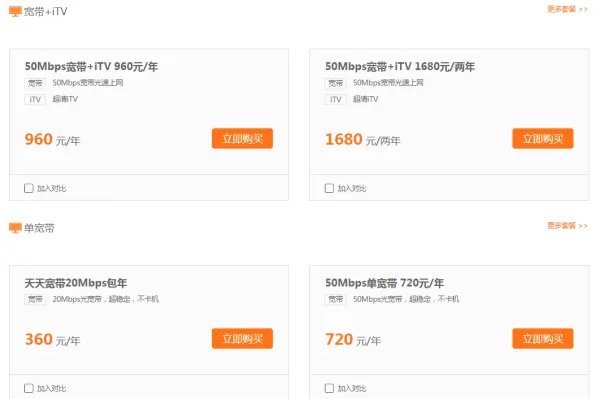 中国移动50m宽带一年多少钱？