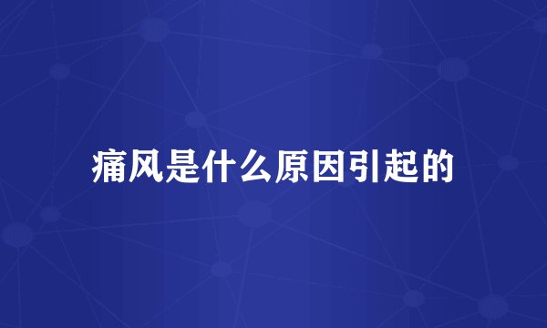 痛风是什么原因引起的