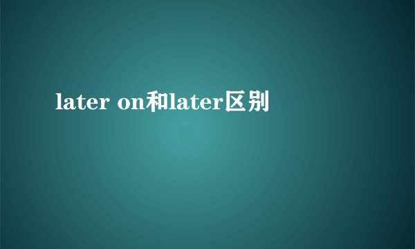 later on和later区别