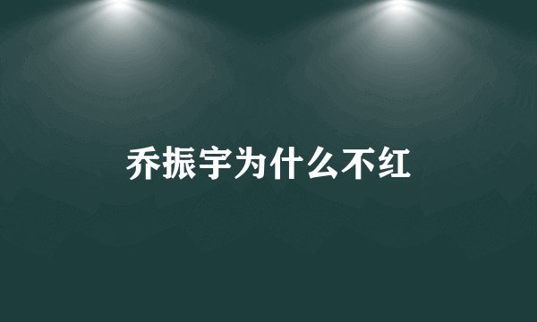乔振宇为什么不红