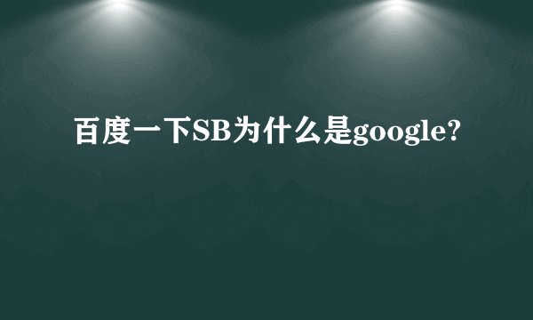 百度一下SB为什么是google?