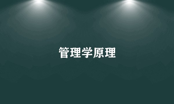 管理学原理
