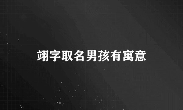 翊字取名男孩有寓意