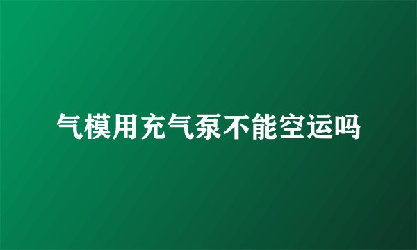 气模用充气泵不能空运吗