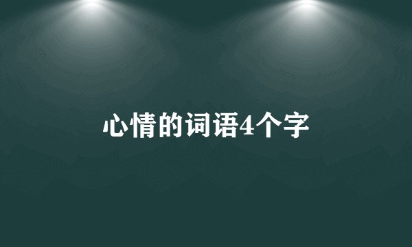 心情的词语4个字
