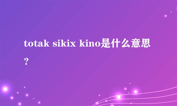 totak sikix kino是什么意思？