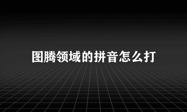 图腾领域的拼音怎么打