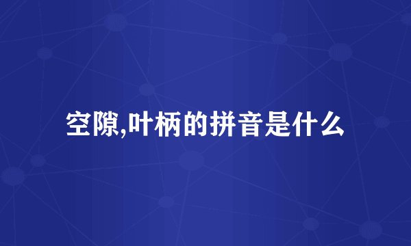 空隙,叶柄的拼音是什么