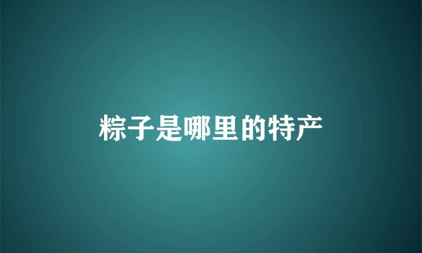 粽子是哪里的特产