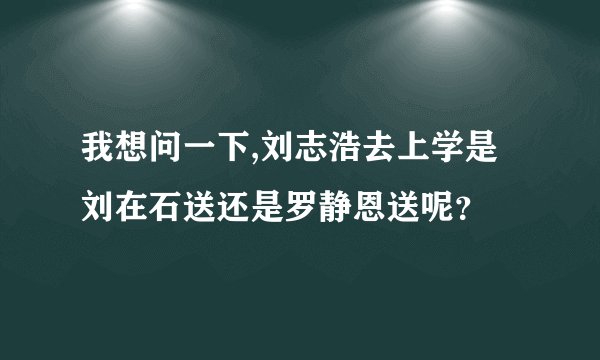 我想问一下,刘志浩去上学是刘在石送还是罗静恩送呢？