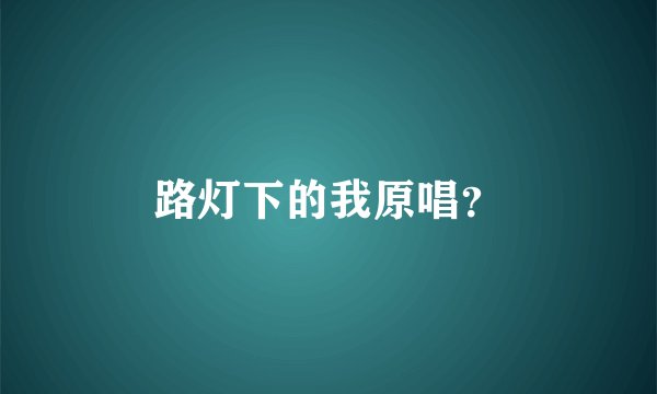 路灯下的我原唱？