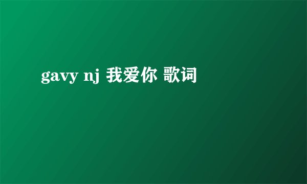 gavy nj 我爱你 歌词