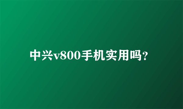 中兴v800手机实用吗？
