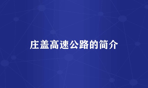 庄盖高速公路的简介