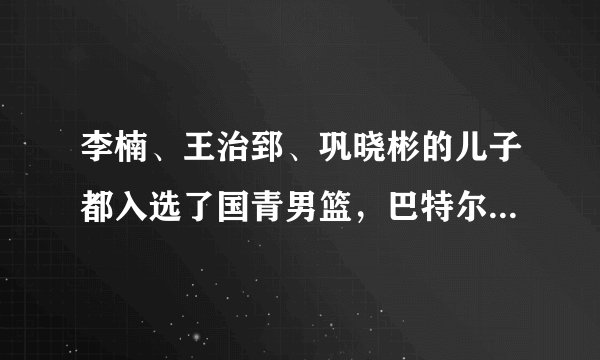 李楠、王治郅、巩晓彬的儿子都入选了国青男篮，巴特尔的儿子呢？