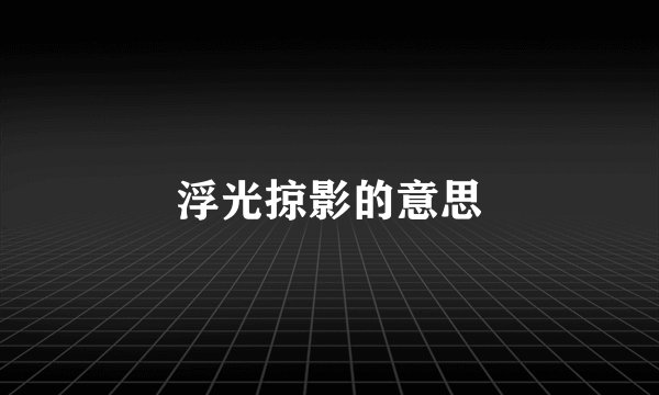 浮光掠影的意思