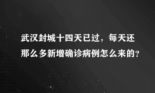 武汉封城十四天已过，每天还那么多新增确诊病例怎么来的？