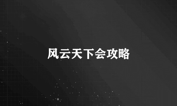 风云天下会攻略