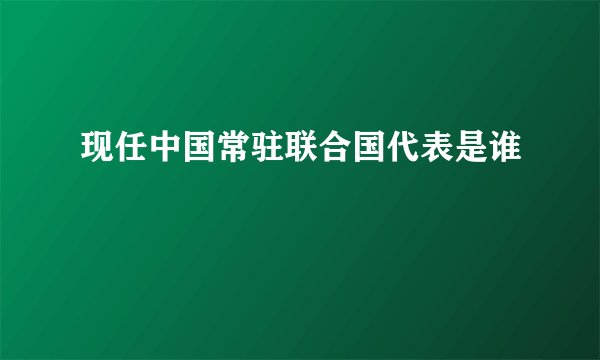 现任中国常驻联合国代表是谁