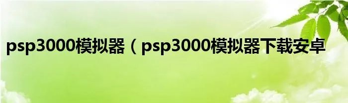 psp3000模拟器（psp3000模拟器下载安卓