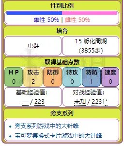 《精灵宝可梦皮卡丘伊布》大针蜂全招式介绍 大针蜂各进化形态分享
