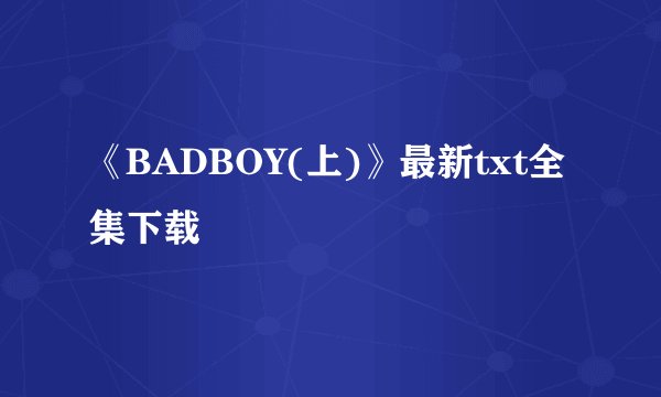 《BADBOY(上)》最新txt全集下载