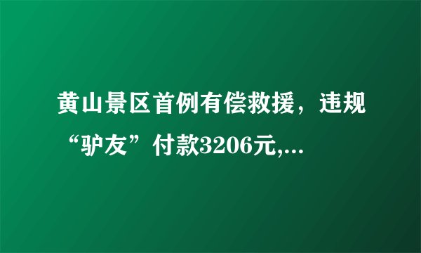 黄山景区首例有偿救援,违规“驴友”付款3206元, 你怎么看?