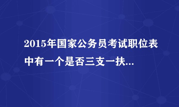 2015年国家公务员考试职位表中有一个是否三支一扶,是什么意思?