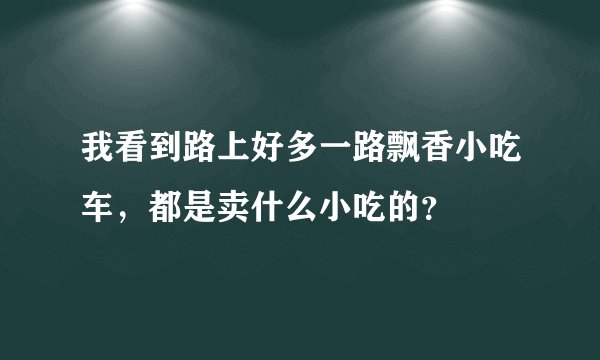 我看到路上好多一路飘香小吃车，都是卖什么小吃的？