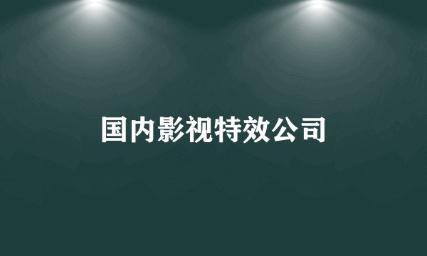 国内影视特效公司
