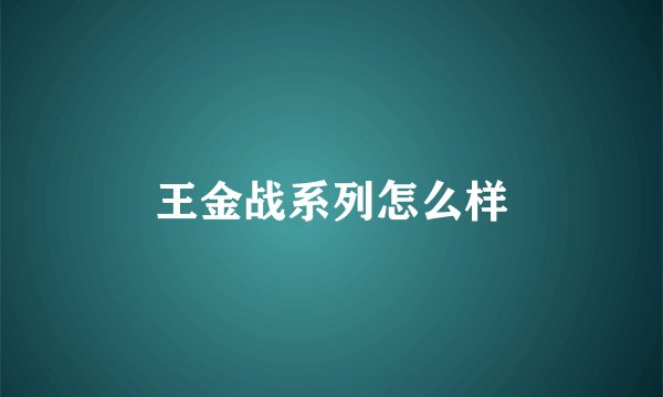 王金战系列怎么样